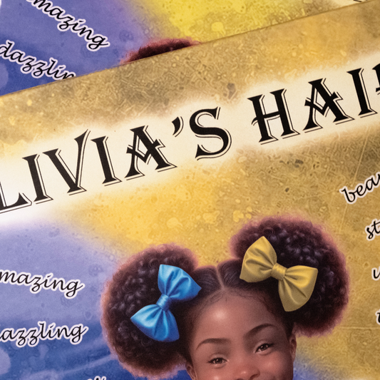 Cover of Olivia's Hair Affirmation Book celebrating Down syndrome with joyful illustration and positive message