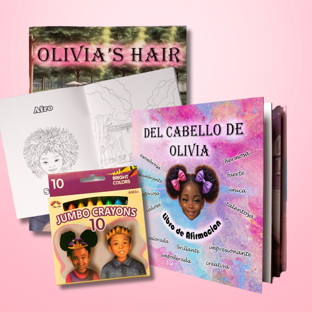 Olivia's Ultimate Special Bundle- 1 Box of Crayons + 1 Coloring Book + 1 Affirmation Book